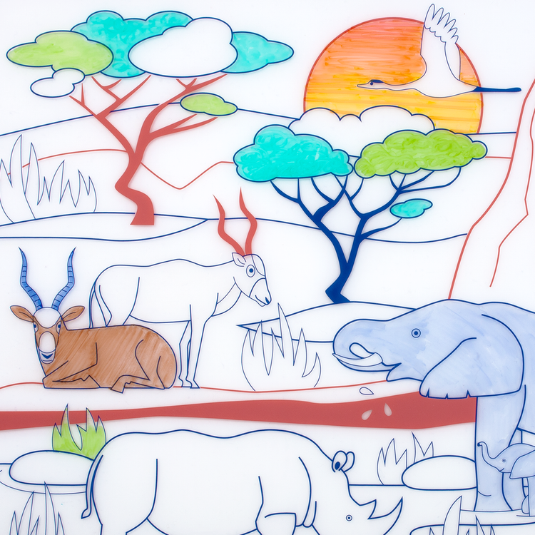 SUPER PETIT. Colouring Placemat African Savannah