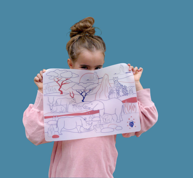 SUPER PETIT. Colouring Placemat African Savannah