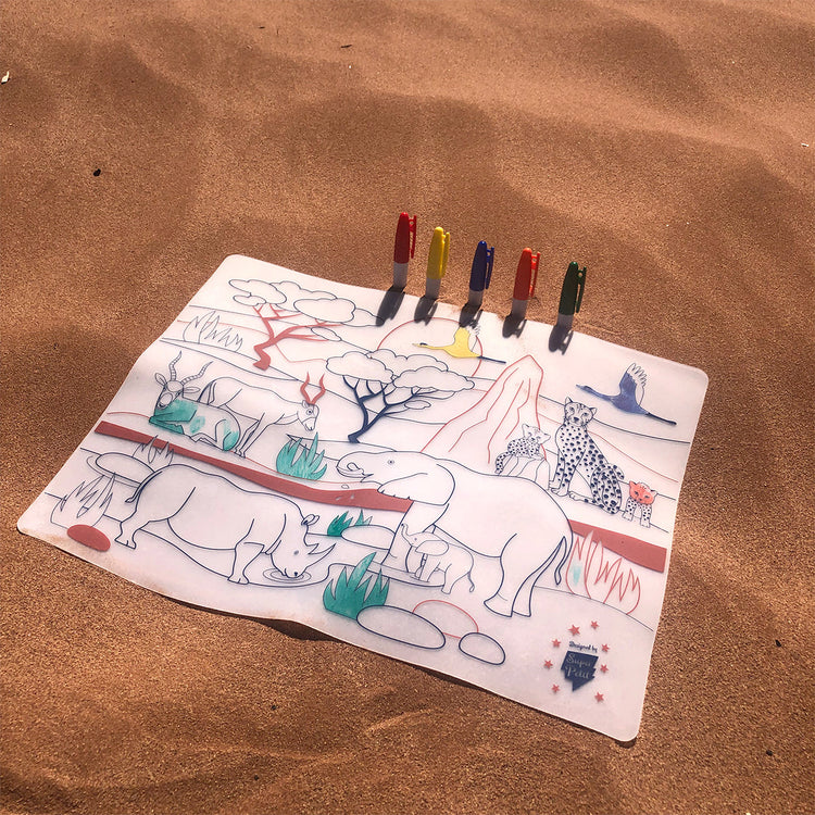 SUPER PETIT. Colouring Placemat African Savannah