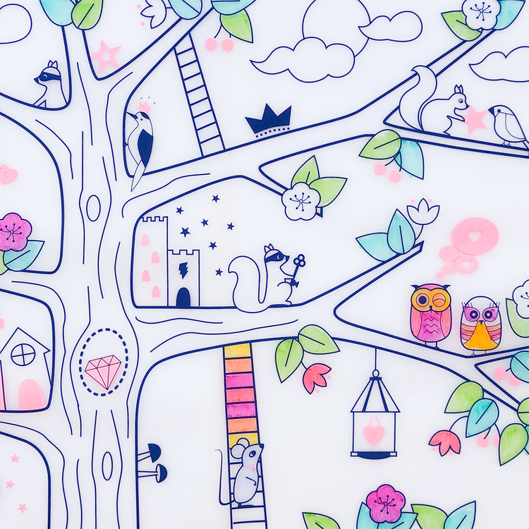 SUPER PETIT. Colouring placemat Artiste Magic Tree