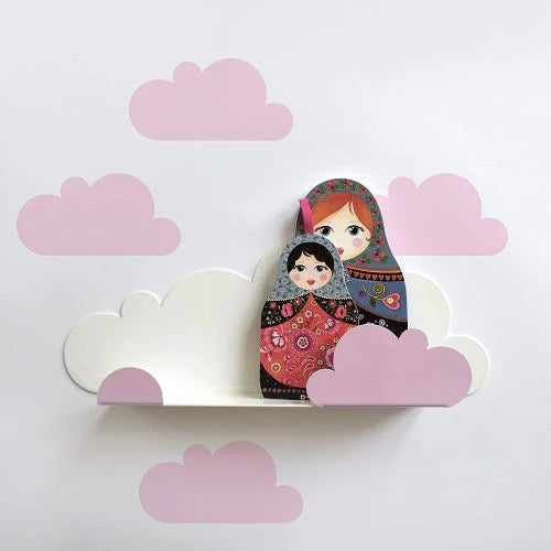 TRESXICS. Wall Shelf & Cloud Stickers (Pink)