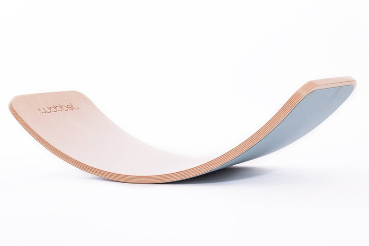 WOBBEL. Wooden Balance Board with Felt (Natural-Light Blue)