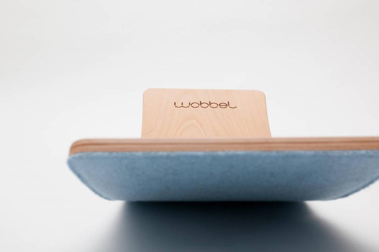 WOBBEL. Wooden Balance Board with Felt (Natural-Light Blue)