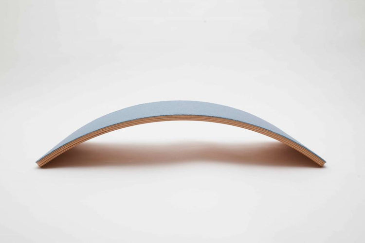 WOBBEL. Wooden Balance Board with Felt (Natural-Light Blue)